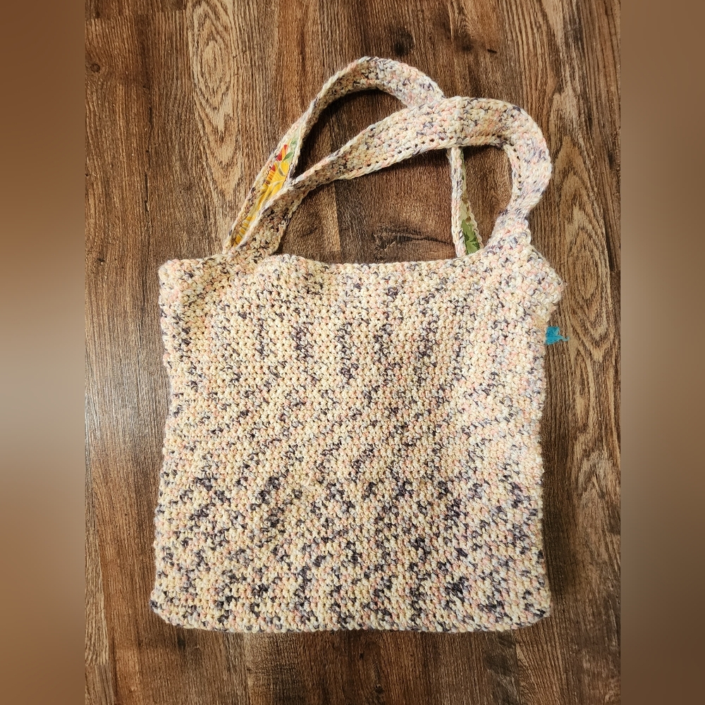 Colorful Pom-Pom Crochet Market Tote Boho Bag - Picture 5 of 7